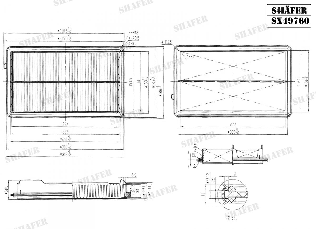 Фільтр повітряний Shafer (SX49760)