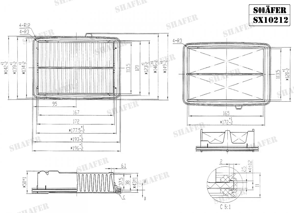 Фільтр повітряний Shafer (SX10212)