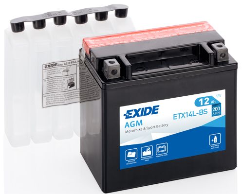 Акумулятор 12Ah 200A Exide (ETX14L-BS)