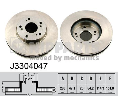 Диск гальмівний передній Nipparts (J3304047)