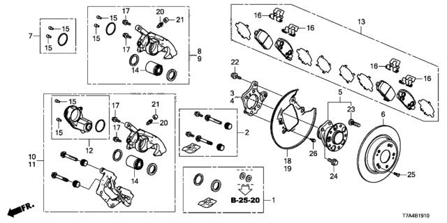 Колодки гальмівні задні Honda (43022T7JH11)