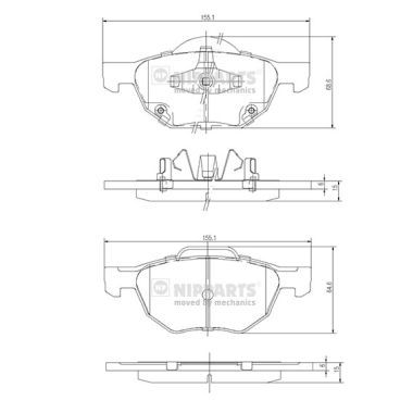 Колодки гальмівні передні Nipparts (J3604064)