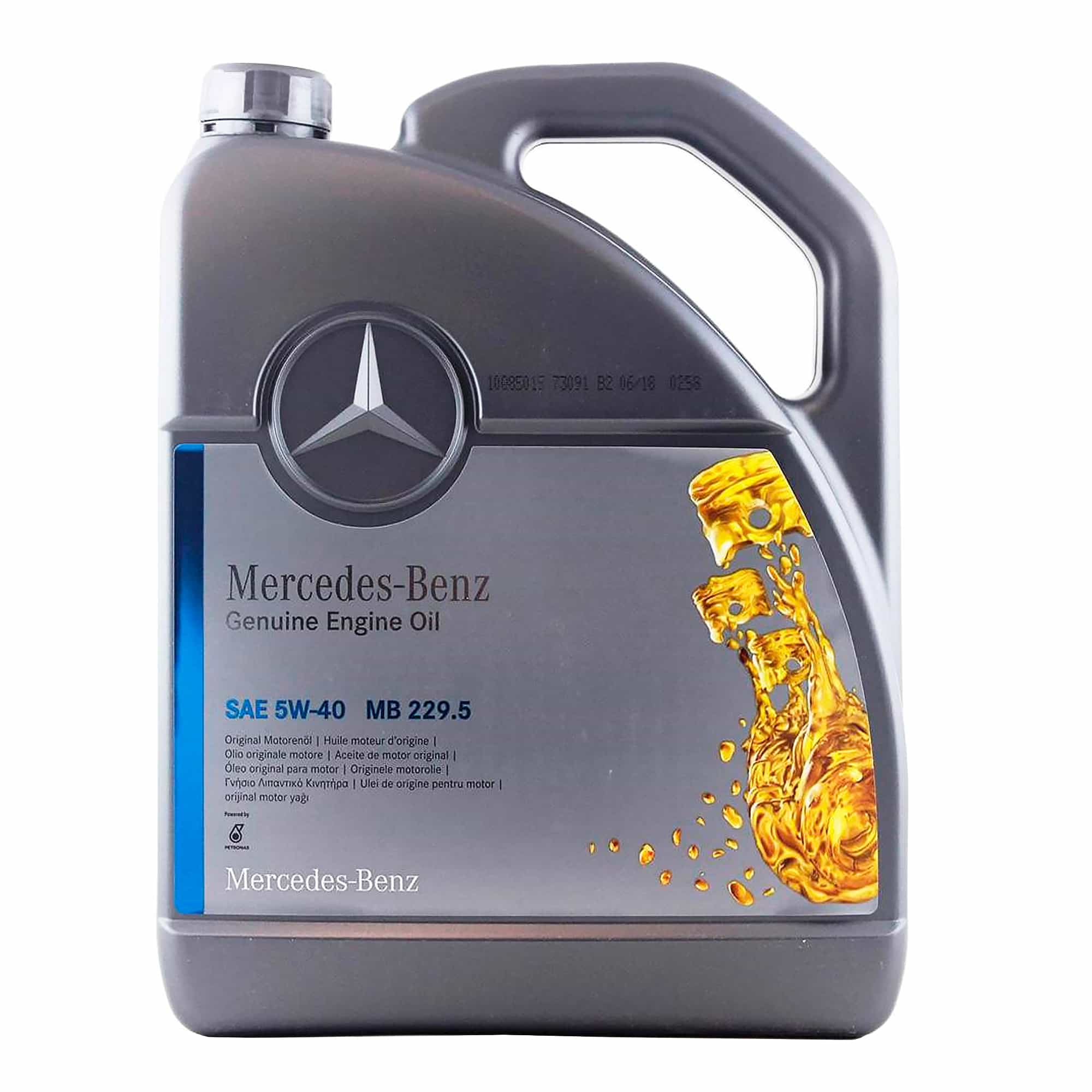 Олива моторна синтетична Mercedes Benz "Genuine Engine Oil MB 229.5 5W40", 5л (A000989630813)